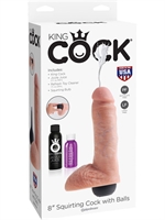 6. Boutique érotique, King Cock "8" Dildo éjaculant avec Testicules
