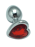 2. Boutique érotique, Manchon anal petit en aluminium avec coeur rouge - LXB
