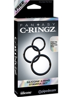 2. Boutique érotique, C-Ringz Silicone 3-Ring Stamina Set Noir