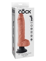 5. Boutique érotique, King Cock 10" Vibrant Avec Testicules