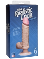 4. Boutique érotique, A Vibrating Realistic Cock - 6 pouces Beige