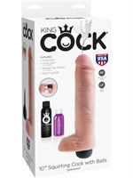 6. Boutique érotique, Dildo King Cock 10" Éjaculant avec Testicules