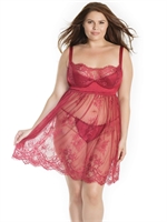 3. Boutique érotique, Ensemble babydoll et culotte à entrejambe ouvert Merlot par Coquette