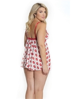 2. Boutique érotique, Nuisette babydoll et string imprimé par Coquette