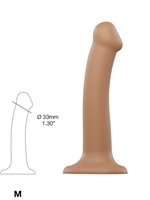 4. Boutique érotique, Dildo Semi-Réaliste Pliable Taille Medium Caramel par Strap-on-Me