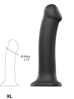 4. Boutique érotique, Dildo Semi-Réaliste Pliable Taille XL Noir par Strap-on-Me