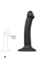 4. Boutique érotique, Dildo Semi-Réaliste Pliable Taille Small Noir par Strap-on-Me