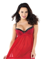 3. Boutique érotique, Babydoll rouge et noir par Dreamgirl