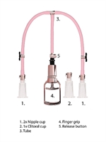 2. Boutique érotique, Ensemble pompe clitoridienne et mamelons Rose Gold par Pumped