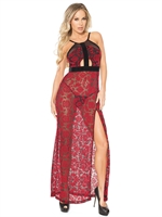 4. Boutique érotique, Robe Longue Rouge et Noire par Coquette