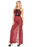 5. Boutique érotique, Robe Longue Rouge et Noire par Coquette