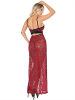 6. Boutique érotique, Robe Longue Rouge et Noire par Coquette