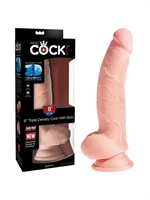 6. Boutique érotique, King Cock Plus - Dildo à triple densité avec testicules (8 po)