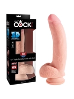 6. Boutique érotique, King Cock Plus - Dildo à triple densité avec testicules (10 po)