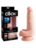 6. Boutique érotique, King Cock Plus - Dildo à triple densité avec testicules (5 po)