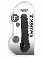 6. Boutique érotique, Manchon à pénis 8" Noir par RealRock