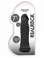 6. Boutique érotique, Manchon à pénis 6" Noir par RealRock