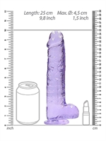 5. Boutique érotique, Dildo Realrock Crystal Clear Mauve 9 pouces par Realrock