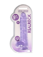 6. Boutique érotique, Dildo Realrock Crystal Clear Mauve 9 pouces par Realrock