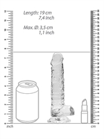 5. Boutique érotique, Dildo Realrock Crystal Clear Transparent 7 pouces par Realrock