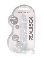 6. Boutique érotique, Dildo Realrock Crystal Clear Transparent 7 pouces par Realrock