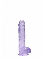 4. Boutique érotique, Dildo Realrock Crystal Clear Mauve 6 pouces par Realrock