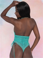 4. Boutique érotique, Teddy Aqua à Col Haut en Dentelle par Dreamgirl