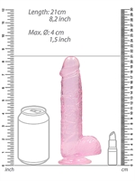 4. Boutique érotique, Dildo Realrock Crystal Clear Rose 8 pouces par Realrock