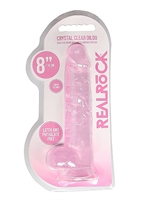 6. Boutique érotique, Dildo Crystal Clear Rose 8 pouces par Realrock