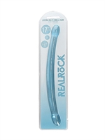 4. Boutique érotique, Dildo Double Crystal Clear Non-Réaliste Bleu 17 Pouces par RealRock