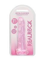 5. Boutique érotique, Dildo Crystal Clear Non-Réaliste Rose 7 Pouces par RealRock