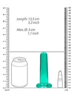 5. Boutique érotique, Dildo Crystal Clear Non Réaliste Turquoise 5 pouces par RealRock