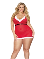 3. Boutique érotique, Nuisette babydoll de Noël par DreamGirl