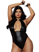 3. Boutique érotique, Teddy en Faux Cuir avec Menottes Cadenassées par DreamGirl