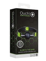 5. Boutique érotique, Bâillon en silicone solide avec collier phosphorescent par Ouch