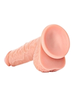 4. Boutique érotique, Dildo réaliste incurvé de 8 pouces avec testicules et ventouse RealRock