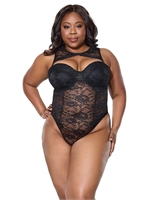 2. Boutique érotique, Body en dentelle noir avec collet amovible par Coquette