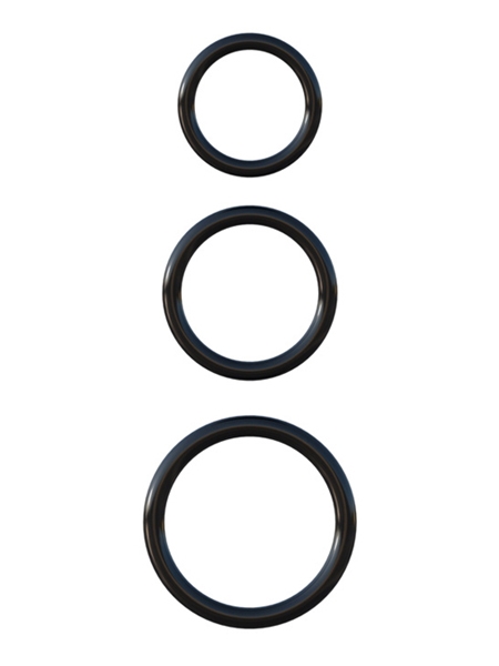 C-Ringz Silicone 3-Ring Stamina Set Noir