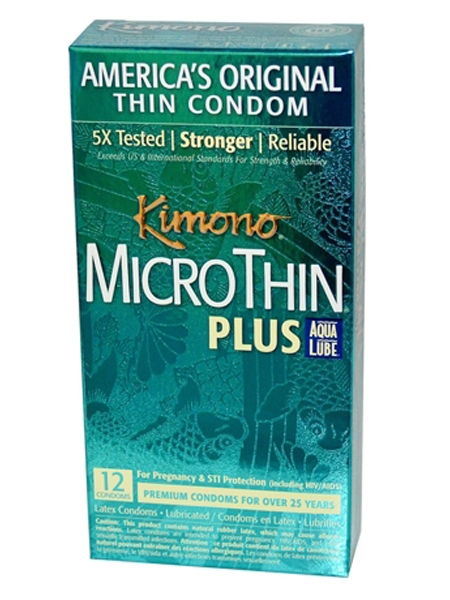 Micro Thin Aqua Lube Paquet de 12 Par Kimono