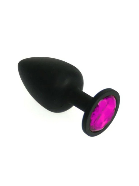 Manchon Anal en Silicone Noir avec Bijou Rose Large par LXB