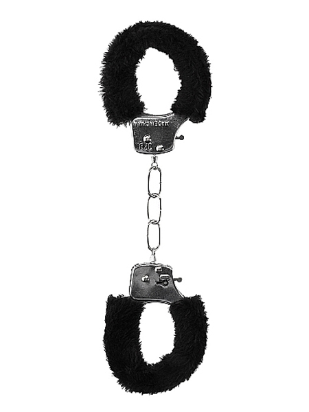 Menottes en fourrure pour débutants avec bouton de relâchement rapide par Ouch!