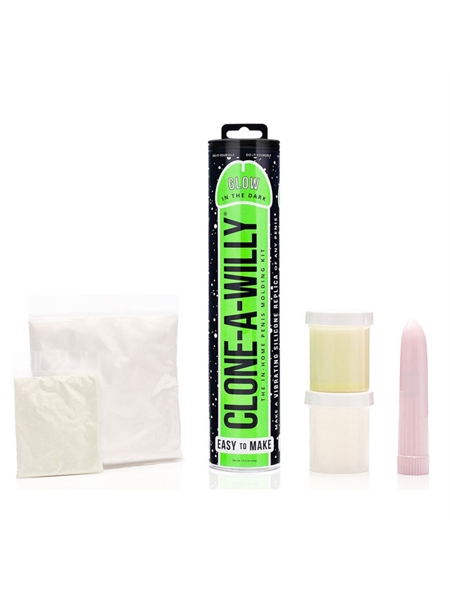 Ensemble Clone-A-Willy Silicone Vert Phosphorescent