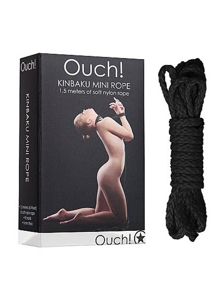 Mini Corde noire Kinbaku - 1.5 m de Ouch