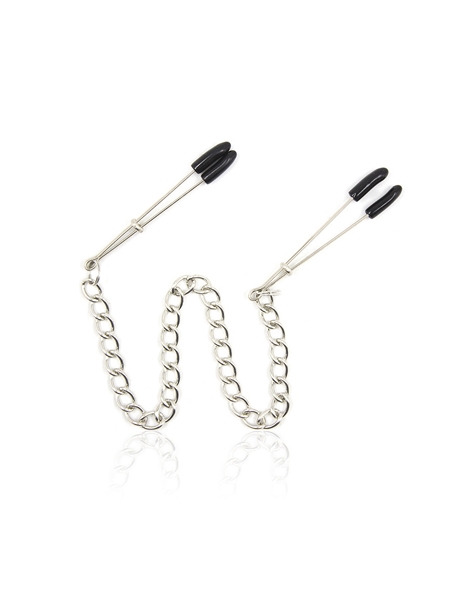 Pinces à mamelons en alliage et silicone avec chaînette