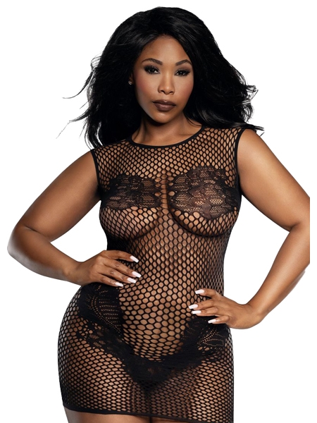 Nuisette en maille extensible noire par DreamGirl